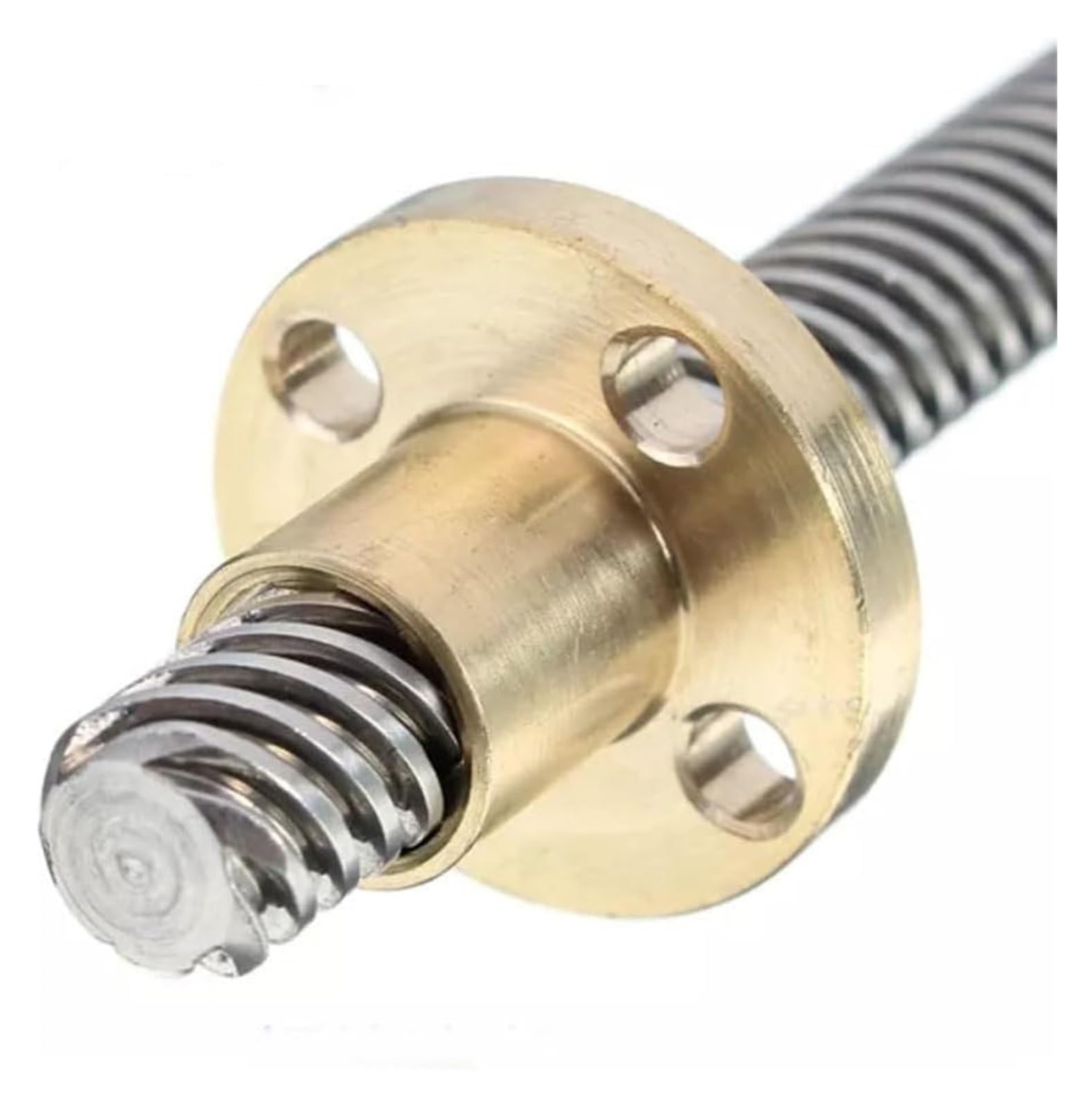1 szt. Śruba pociągowa T8 ze stali nierdzewnej skok 2MM 10MM długość 100/200/300/400/500/600/700/800/900/1000mm z nakrętką mosiężną i miedzianą do drukarki CNC 3D(1000mm)