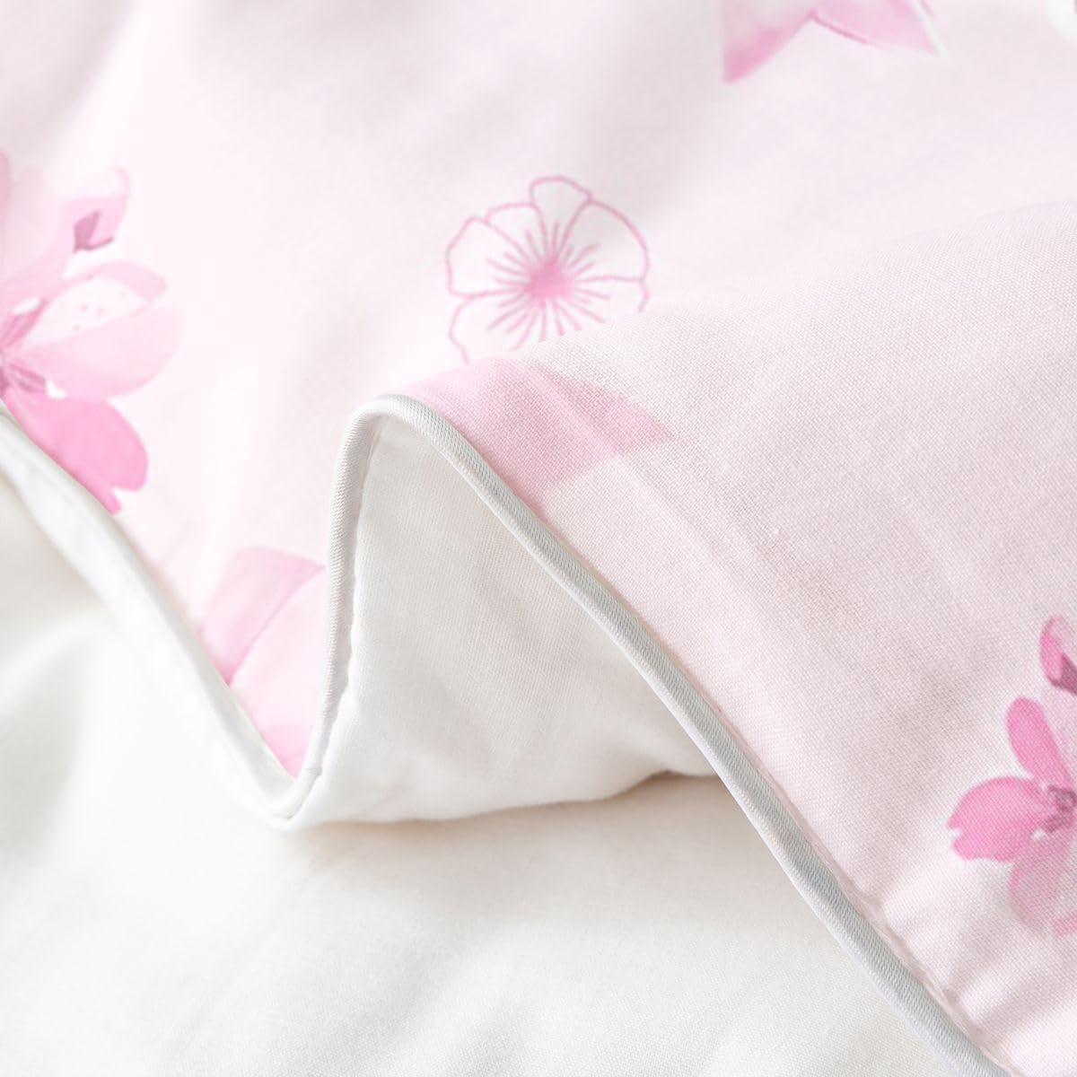 Homewish Początkowa kokarda litera C, akwarela kwiaty wiśni super king zestaw pościeli preppy monogram bawełna poszewka na kołdrę różowa kokardka poszewka na kołdrę zestawy pościeli