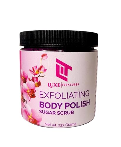 LUXE TREASURES Esmalte corporal exfoliante de ácido glicólico (exfoliante de azúcar con acción espumosa) - Queratosis Pilaris Acné corporal, piel