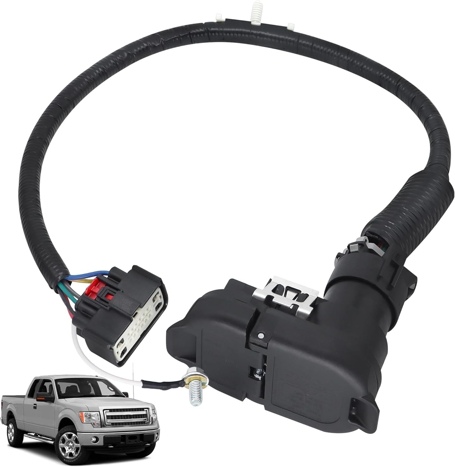 Trailer Tow Hitch Wiring Connector Harness Kit Compatible with 2009-2014 Ford F-150 FX2 FX4 King Ranch for Lariat Limited Platinum HD Edition Replace# 9L3Z-15A416-A 9L3Z15A416A