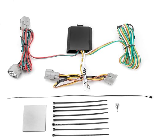 WeiSen Arnés de cableado de remolque personalizado de 4 pines con conector Plug & Play compatible con Toyota Tacoma 2005-2015, compatible con T100