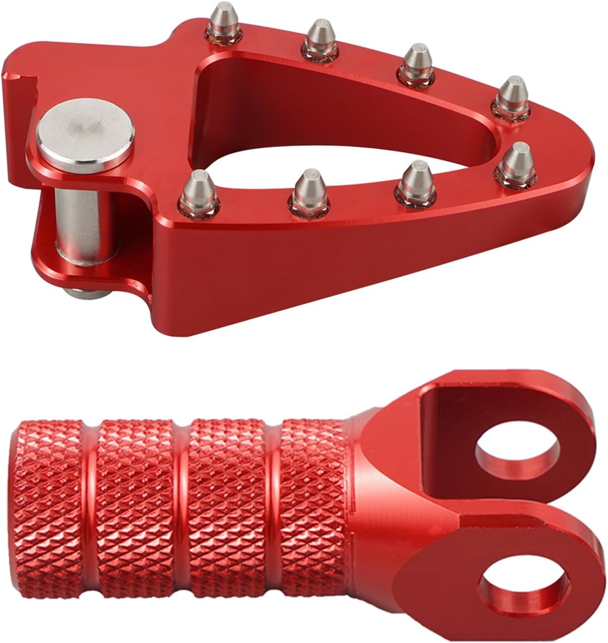 NICECNC Red Gear Shift Lever Tip Brake Foot Pedal Plate Kit Compatible with Honda XR650L 1993-2024,Dirt Bike Aluminum