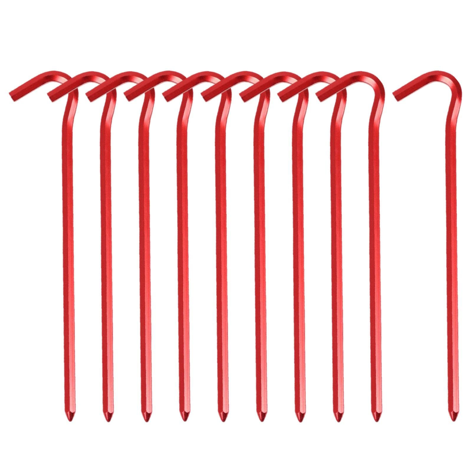 Pack of 10 Tent Pegs, Unbreakable and Camping Tent Pegs, Aluminium Alloy