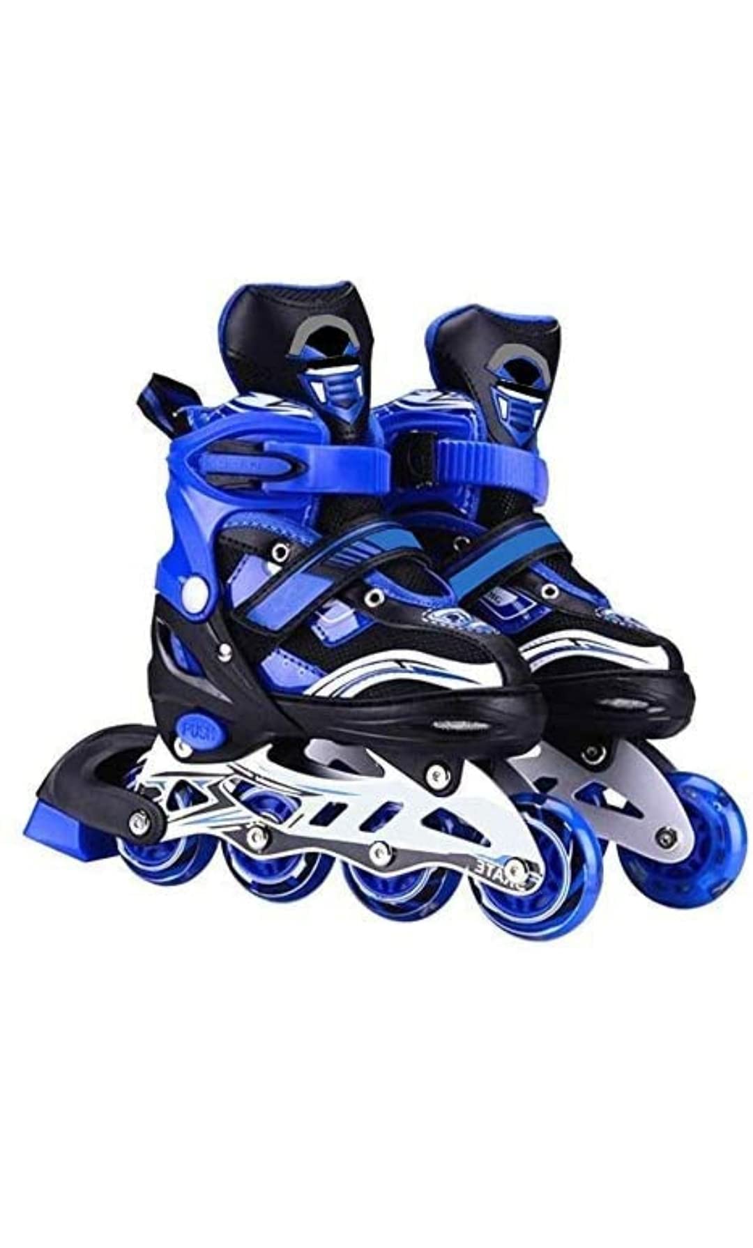 T.S Inline Skates Size Adjustable All PU Wheels with Aluminum-Alloy, LED Flash Light, Age Group 6-14 Years (Unisex)