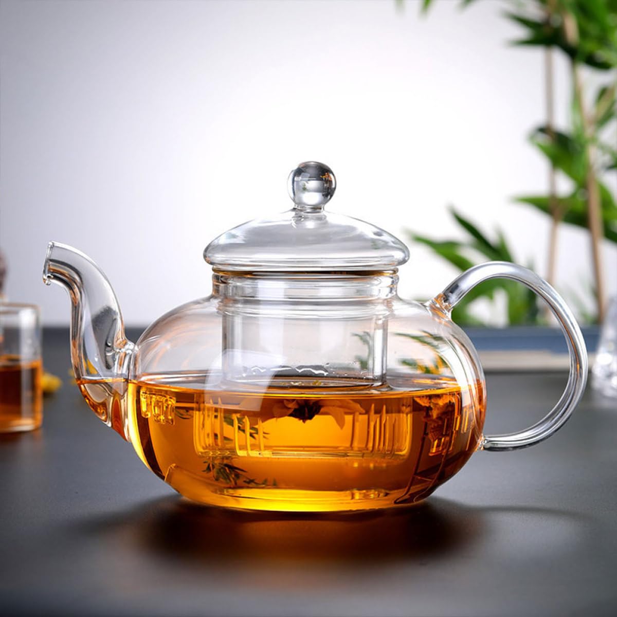 ULTECHNOVO Dickwandige Teekanne aus Borosilikatglas 2 Stück 250 Ml mit Abnehmbarem Teesieb für Losen Tee Hitzebeständig Transparente Glas Teekanne für Zuhause und Teegenuss
