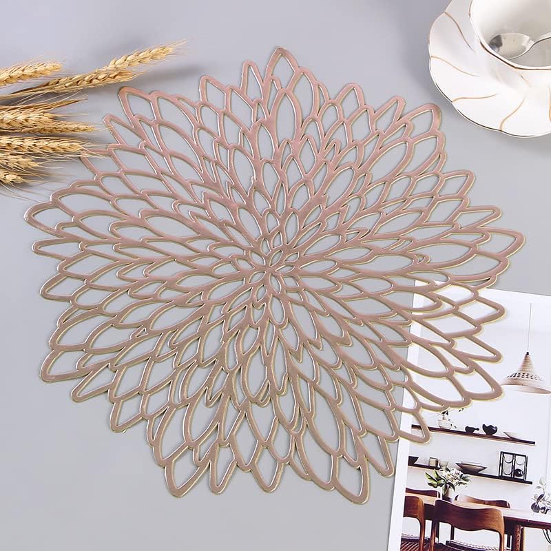 Miniatura 3 de 6 manteles individuales de vinilo antideslizante de 15 pulgadas (bronce-A, 6)