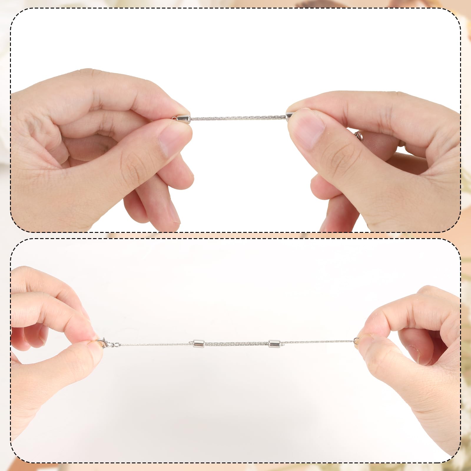 NJCXOLA 8 estensori per collane,estensori a catena per collane, delicati gioielli in acciaio inossidabile per bracciali collane (5.5cm,7.5cm,10.5cm,13cm