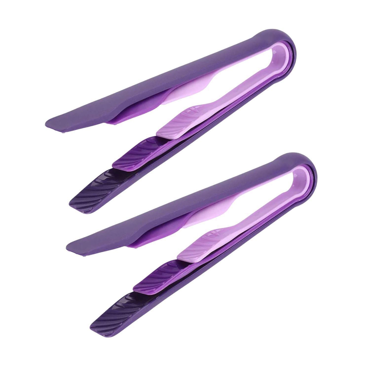 Plastic Food Tong, Heat-Resistant Kitchen Clamp Multifunctional Cooking Tongs, Salad Tongs, Kitchen Utensils for Home, BBQ, Camping, Party, Buffet and Bakery (Purple, Set of 3)