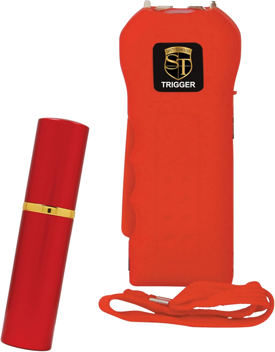Back to School Bundle Red Safety Technology 75 MIL Trigger Stun Gun and Lipstick Pepper Spray - Lot of 2 as Shown