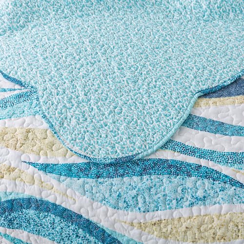 NEWLAKE Quilt Bedspread Sets - West Coastal Pattern Reversible Coverlet Set, King Size