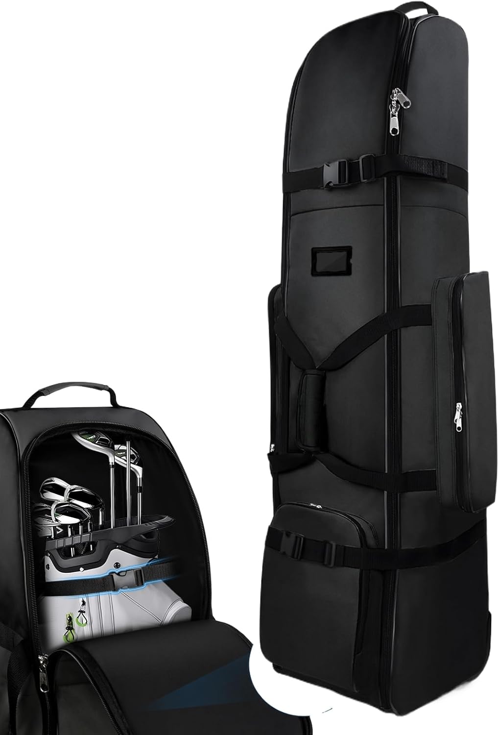 Golf Travel Bags for Airlines - Sided Golf Travel Bag with Wheels, Airline Bag, Foldable Wheel Airline, Aviation with Wheels Cover,Waterproof Foldable Outdoor Luggage Storage