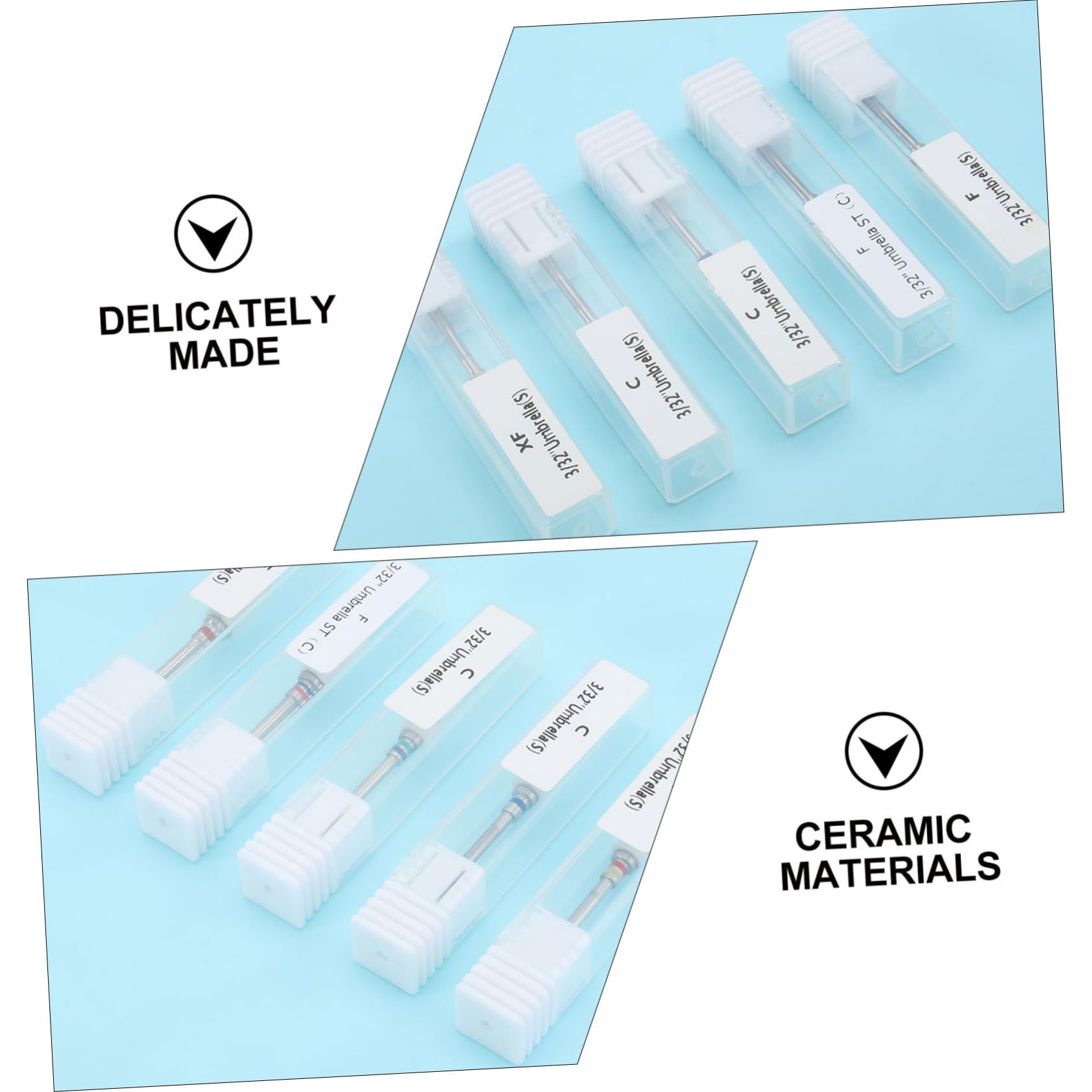 FOMIYES Kit Per Manicure E Pedicure Da 10 Pezzi Set Di Punte Per Trapano Per Unghie in Ceramica Levigatura Limatura E Lucidatura Per Nail Art