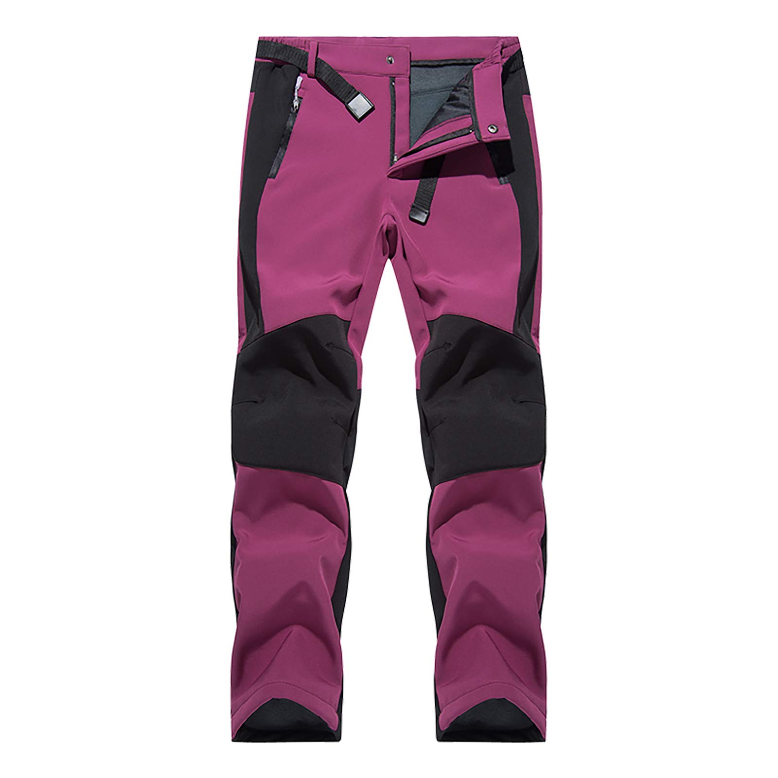 Generisch Pantalones de esquí cálidos para mujer, pantalones de nieve para mujer, tallas grandes, pantalones de trekking, impermeables, pantalones de esquí cálidos, pantalones de esquí con cremallera
