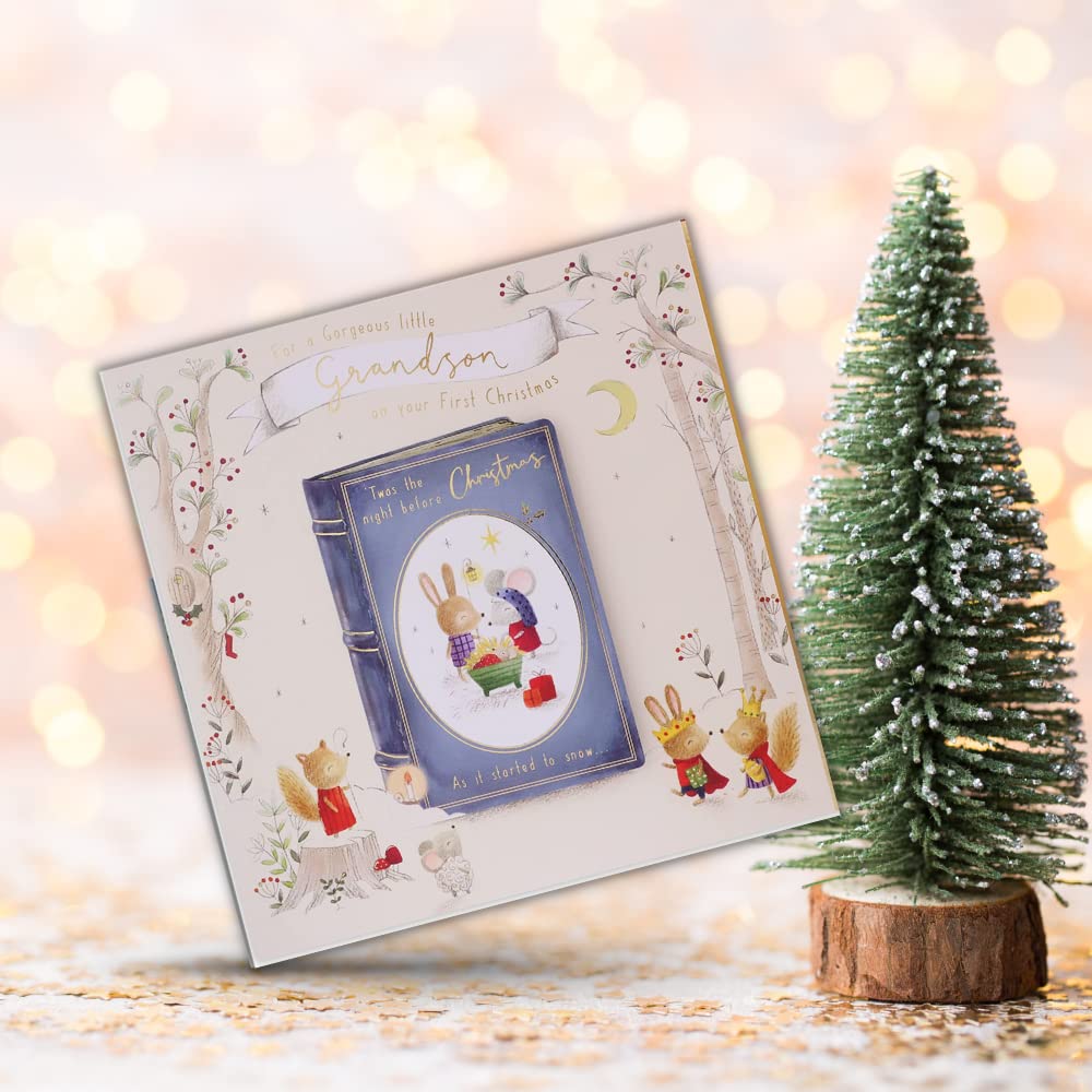 Clintons Weihnachtskarte Für Enkelsohn – “Blue Story Book” Zum Ersten Weihnachten