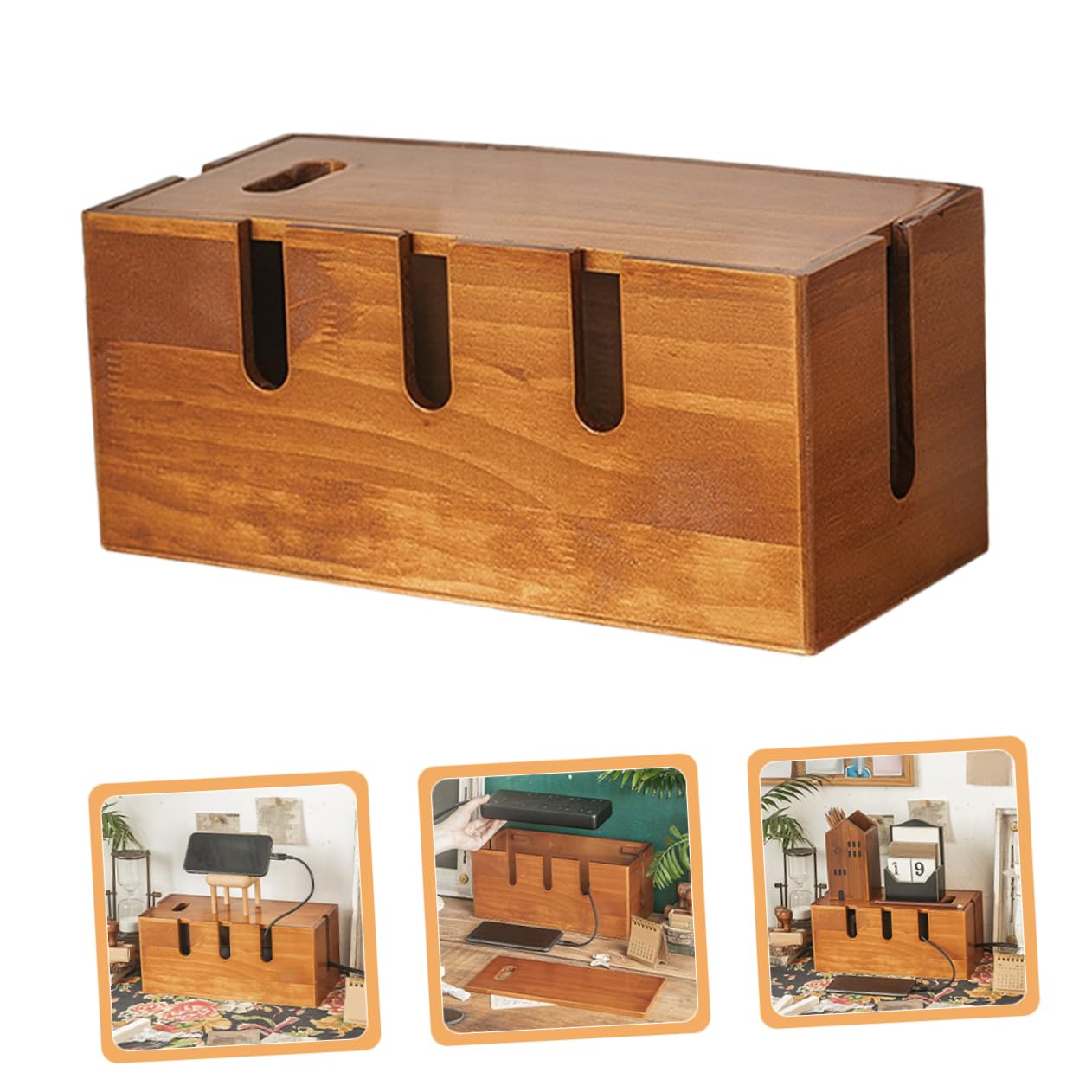 Kabelmanagementbox für Schreibtisch und Kabelordnung | Homeoffice und Büro, Robuste Bauweise, Desktop Organisation mit Sauberer Leitungsführung