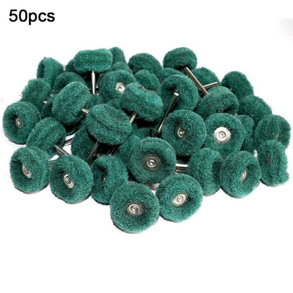 Filc do tarczy polerskiej 50 sztuk Mini szczotka podkładka do szorowania koło ścierne z włókna nylonowego szlifowanie głowica szlifierska polerowanie tarcza polerska 1 "25mm zestaw do Dreme