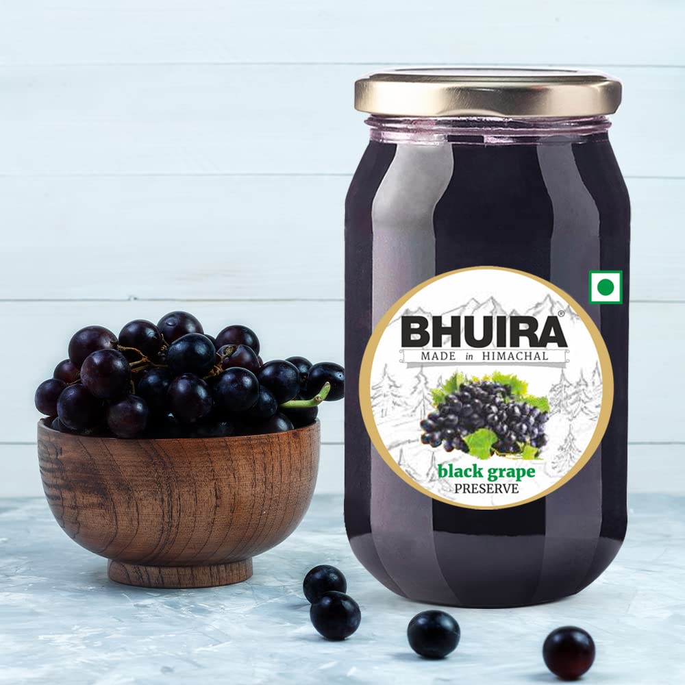 Bhuira Black Grape Preserve - 240g | All Natural, No Added Suga No Added Preservatives, Artificial Colors | Handmade Himachal Vegan Spread | Breakfast Dessert Jam | Healthy Snack, Pack of 2 - Image 3 thumbnail