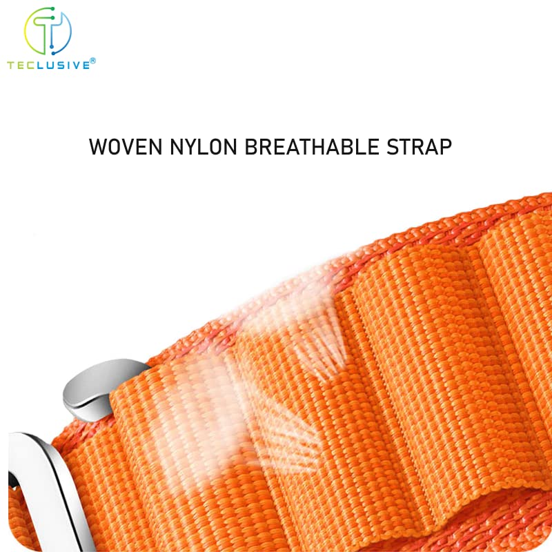 Image of T TECLUSIVE Nylon Alpine Strap Band Compatible for Galaxy Watch 6 / Watch 6 Classic /Galaxy Watch 5 Pro /Galaxy Watch 4 / Watch 4 Classic | Adjustable Cloth Band Loop with Metal Lock