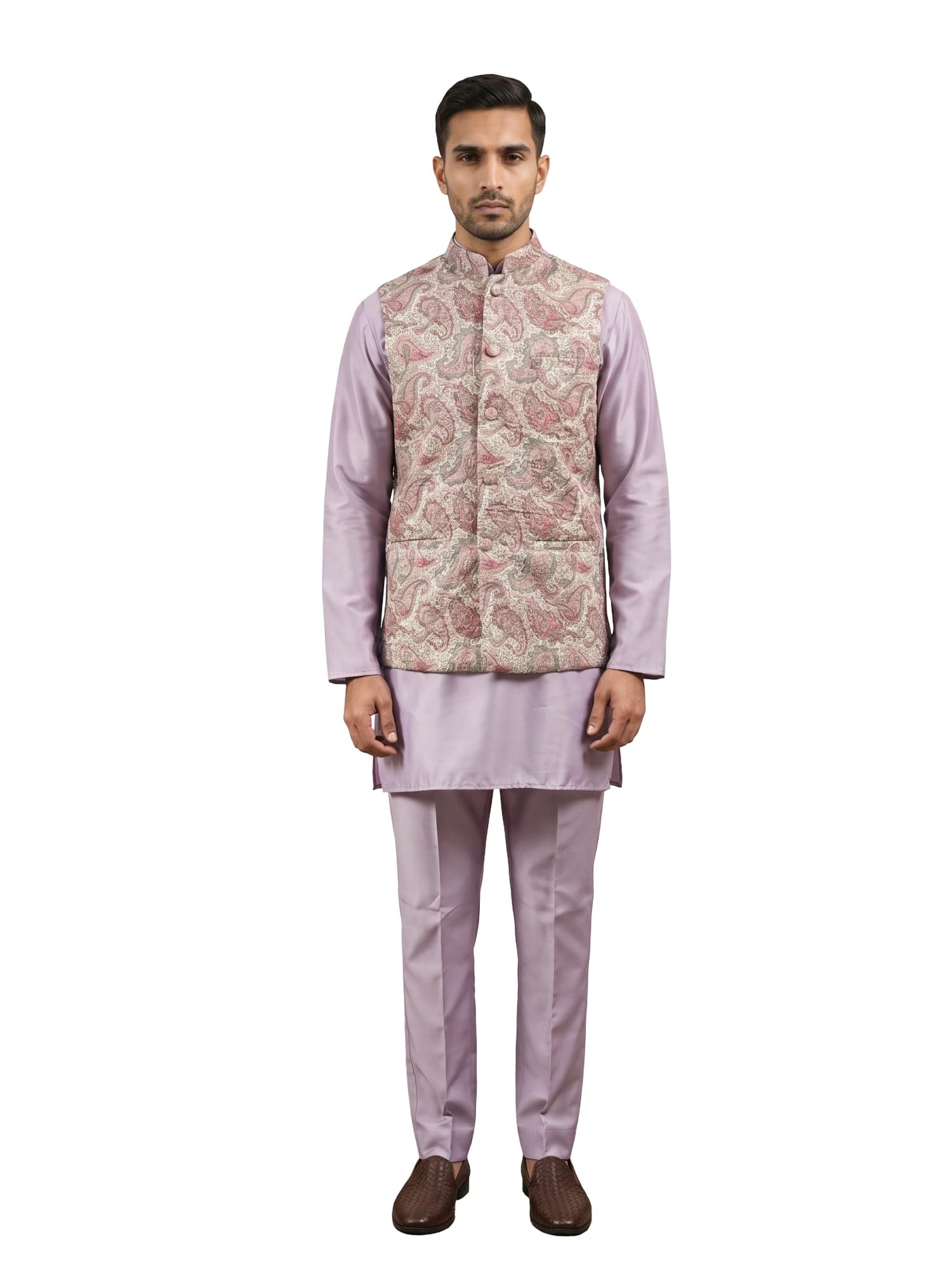 jompers Men Embroidered Ethnic Nehru Jacket with Kurta & Pyjama Set-picture-12