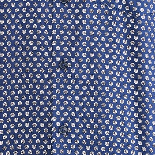 Image of Colorplus Men's Regular Fit Print Pattern Pure Cotton Plain Collar Half Sleeve Casual Shirt