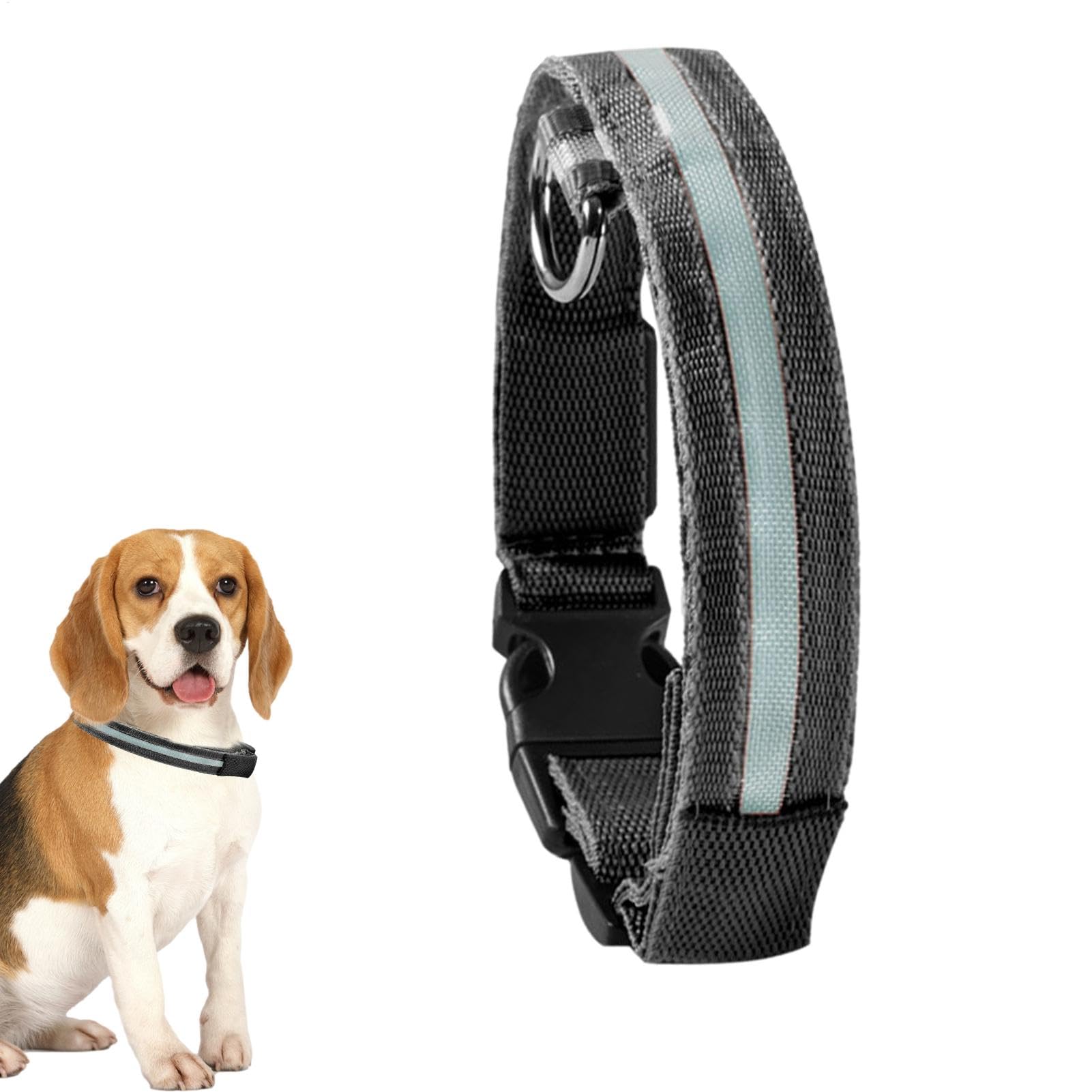 LED | Collare luminoso lampeggiante per cani, collari regolabili che | brillano al buio per cuccioli, cani di taglia media e piccola.