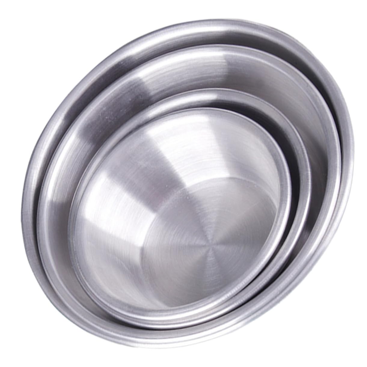 BRIGHTFUFU Heat Acid Resistant Stainless Steel Seasoning Dishes 4pc Snack Plates for Sides Snacks Appetizers Family/commercial Use
