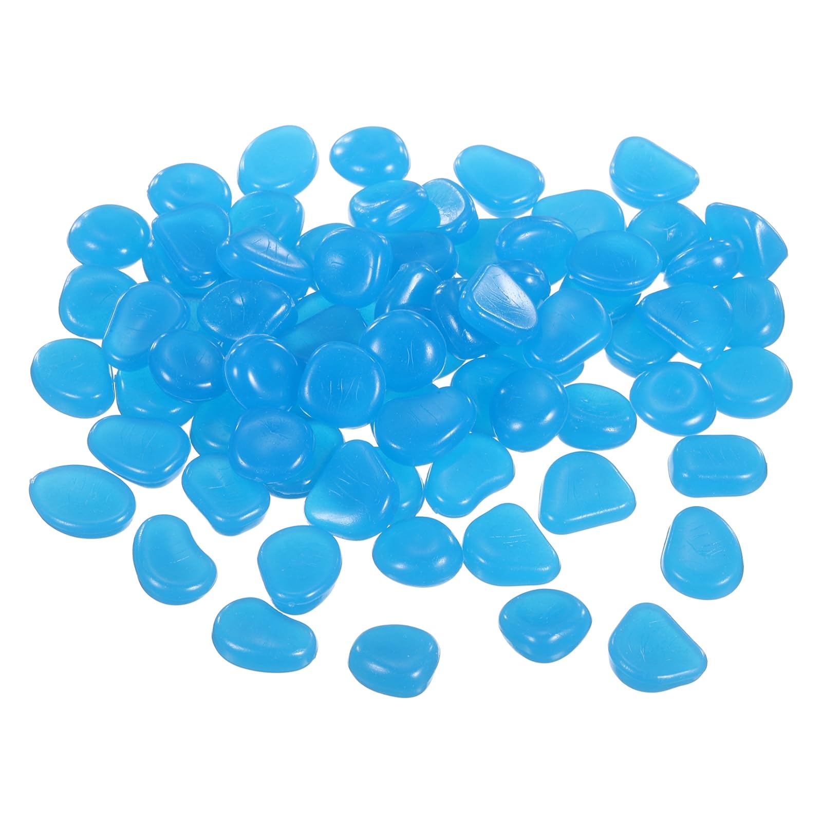 YELARXI Glow in the Dark Stones, Luminous Pebbles Stones Glowing Rocks Decorative Light Up Pebbles 60 Pcs & Dark Blue -Fitting for (Fish Tank/Outdoor Garden Decor/Yard/Walkway) โ image 1