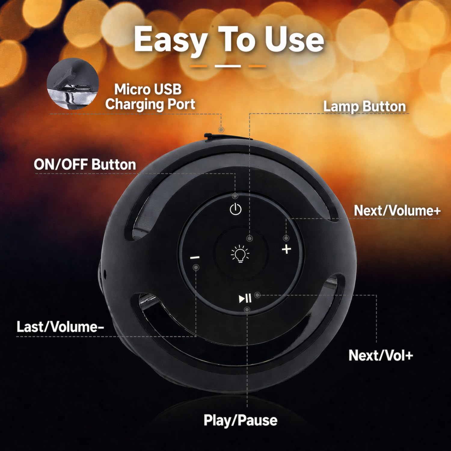 ANERIMST Altavoces Bluetooth para exteriores con luz LED de antorcha, altavoz inalámbrico e impermeable para jardín, patio, sonido de 360°, tiempo de reproducción de 24 horas para hombres, paquete de