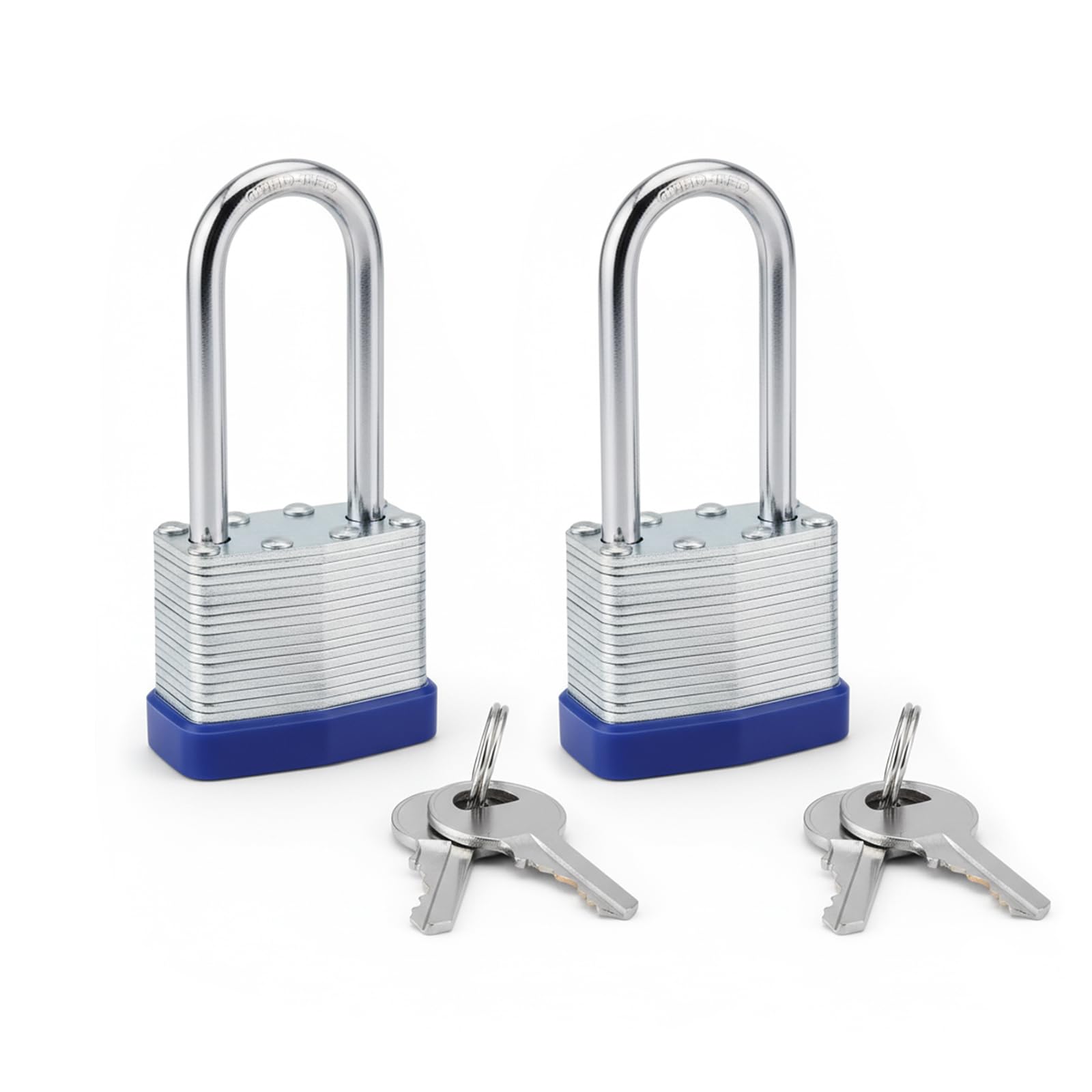 2 Pcs Reinforced Padlocks with Keys Outdoor, Heavy Duty Padlock Outdoor for Gym Locker, Garage, Fence, Shed, Garden Gate, Door with Same Keys