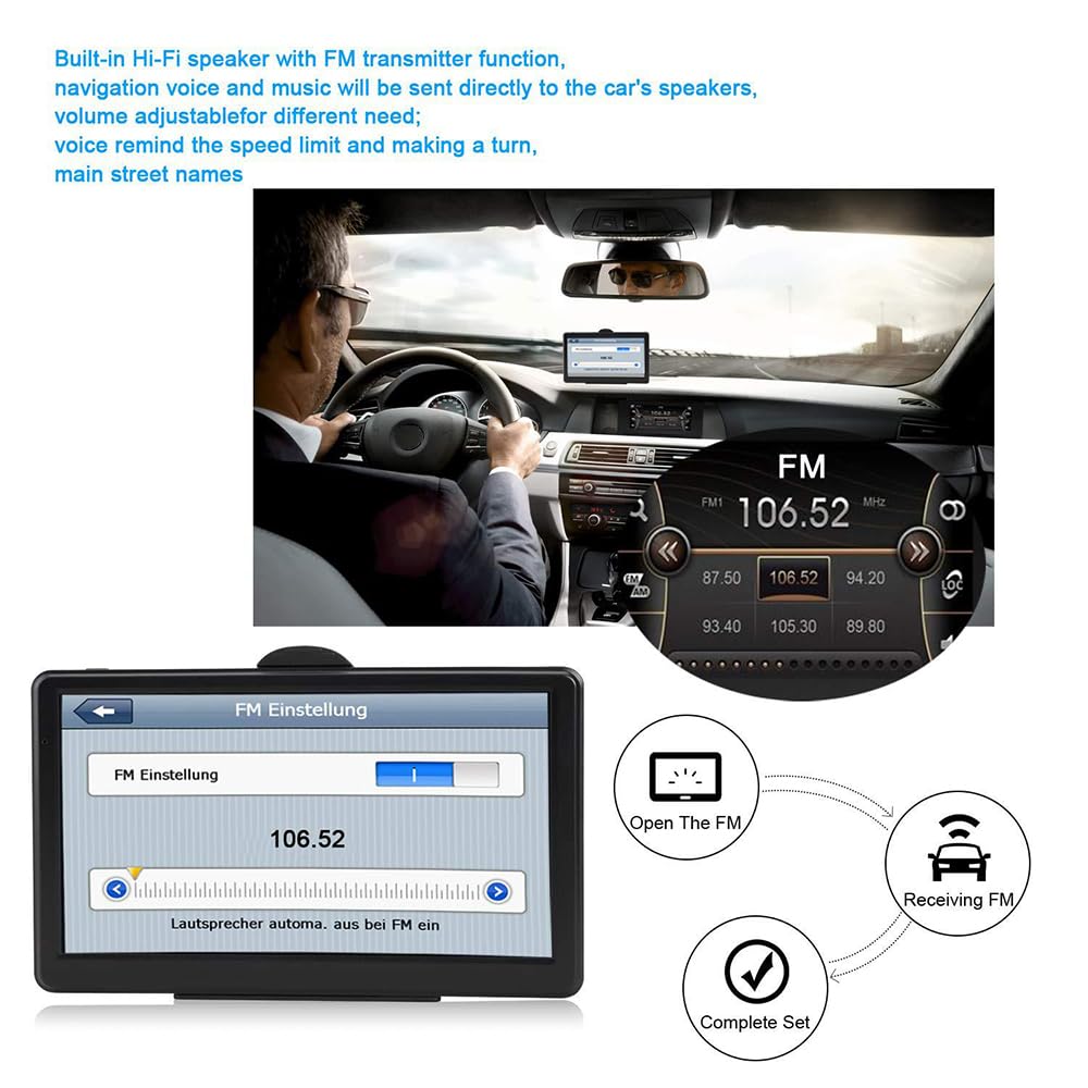 Winnes Navigatore Satellitare per Auto Camion Taxi,HD 7'' Schermo Capacitivo,Precaricato Mappa Europa 2024, Avviso Traffico Vocale, Limite di Velocità, Aggiornamenti Gratuiti delle Mappe a Vita