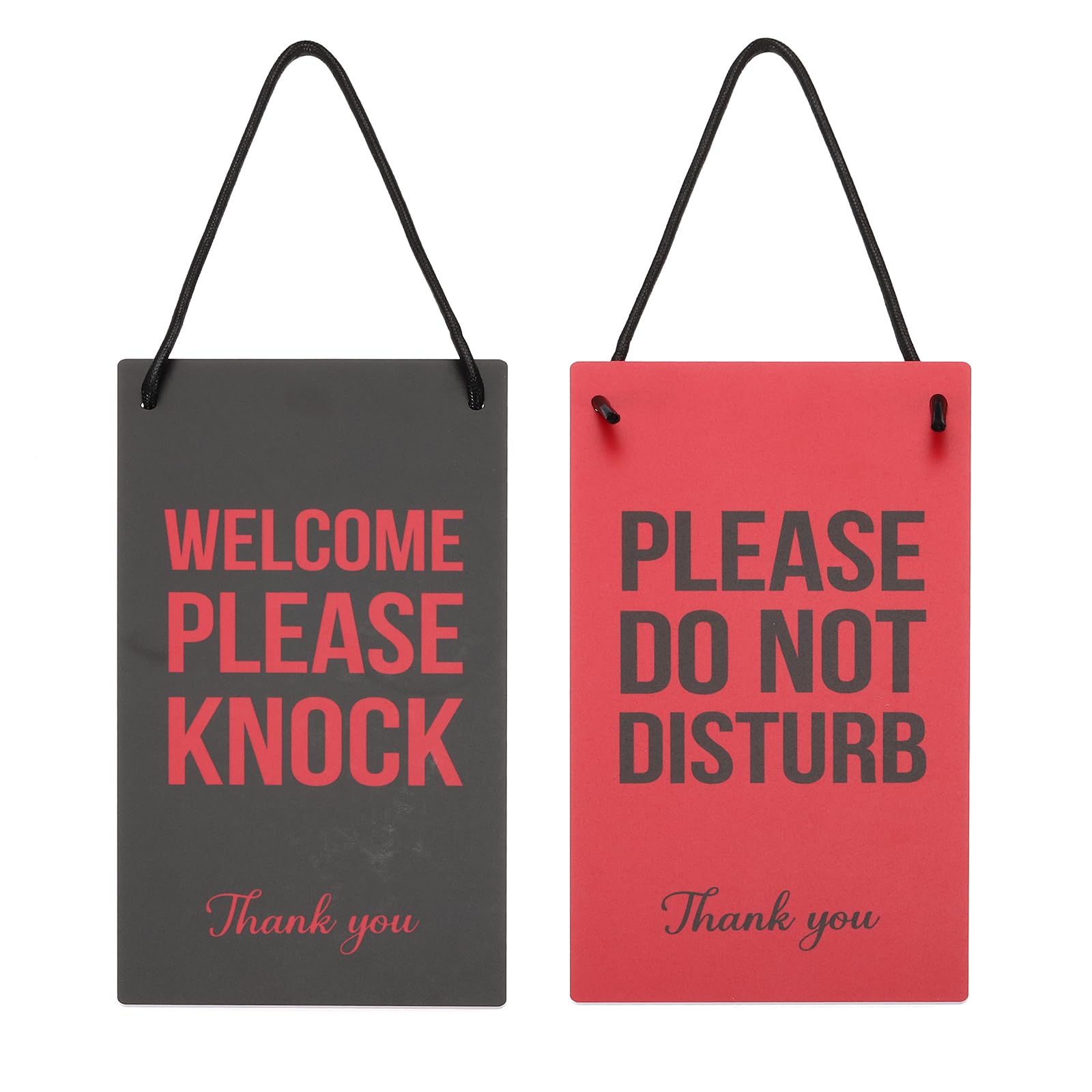 PATIKIL Do Not Disturb Door Hanger Sign, PVC Double Sided Welcome Please Knock Door Sign Decor for Office Meeting, Session