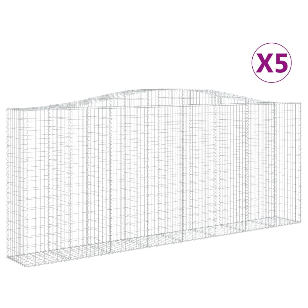 celosias Madera,celosias,Jardinera,Cestas de gaviones 5 uds Forma de Arco Hierro 400x50x160/180 cmIdeal para Jardines, Salones Donde se necesite
