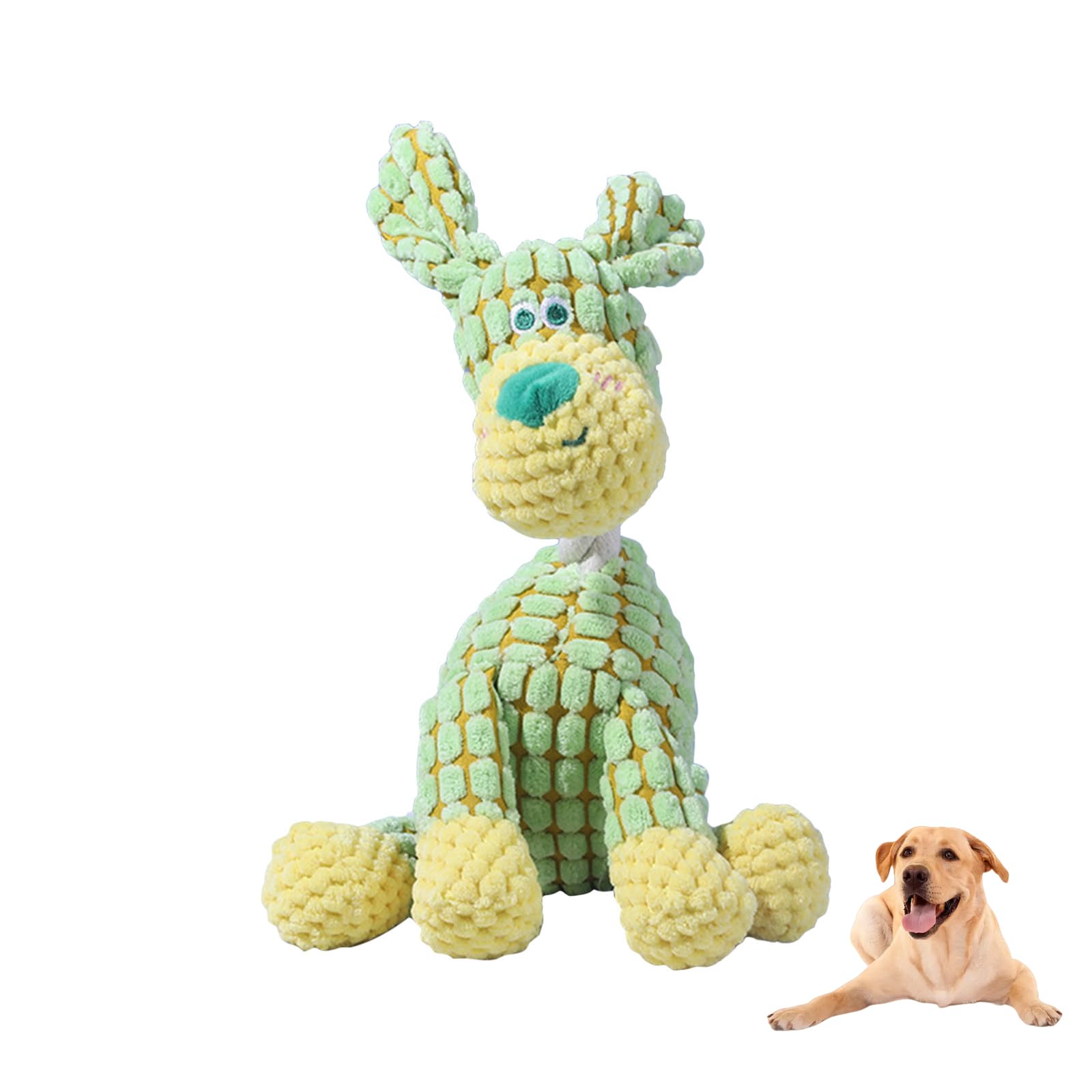 Generisch Indestructible Dog Toy, Squeaky Plush Dog Toy, Dog Gift, Puppy Toy, Interactive Dog Toy, Cuddly Toy for Teething Dogs (Bear)