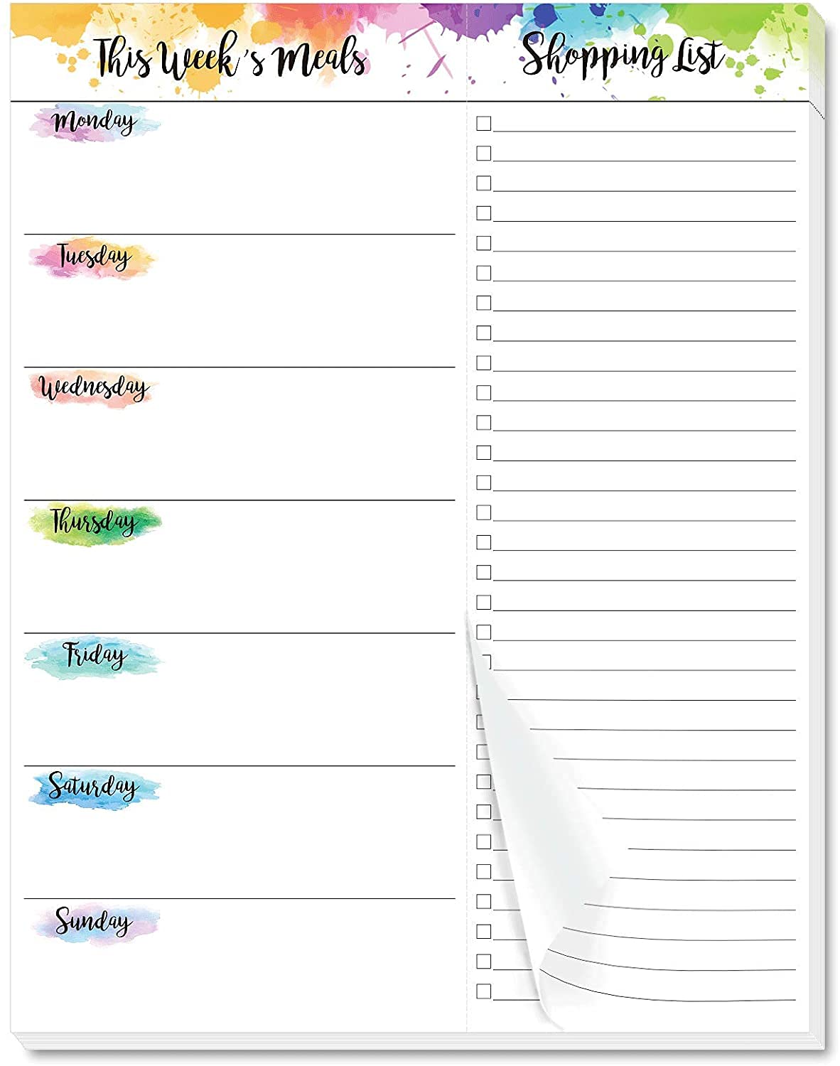 Buy Weekly Meal Planner Undated Notepads with Grocery List