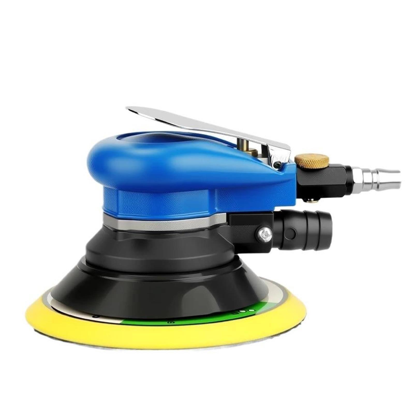 Máquina de lijado neumática, modelo recolección polvo lijadora pista aire azul 5 pulgadas y 150 mm para pulido encerado madera metal automóvil Industrial, Taller