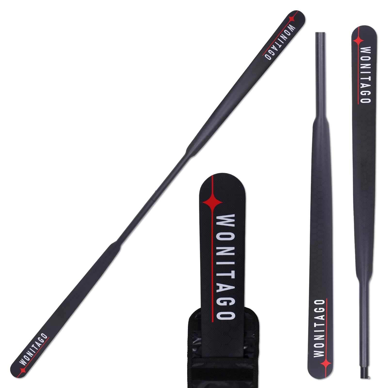 Kayak Paddle Lightweight Full Carbon Fiber Greenland Paddle with Paddle Bag, 2-Piece, 220CM/86 Inches