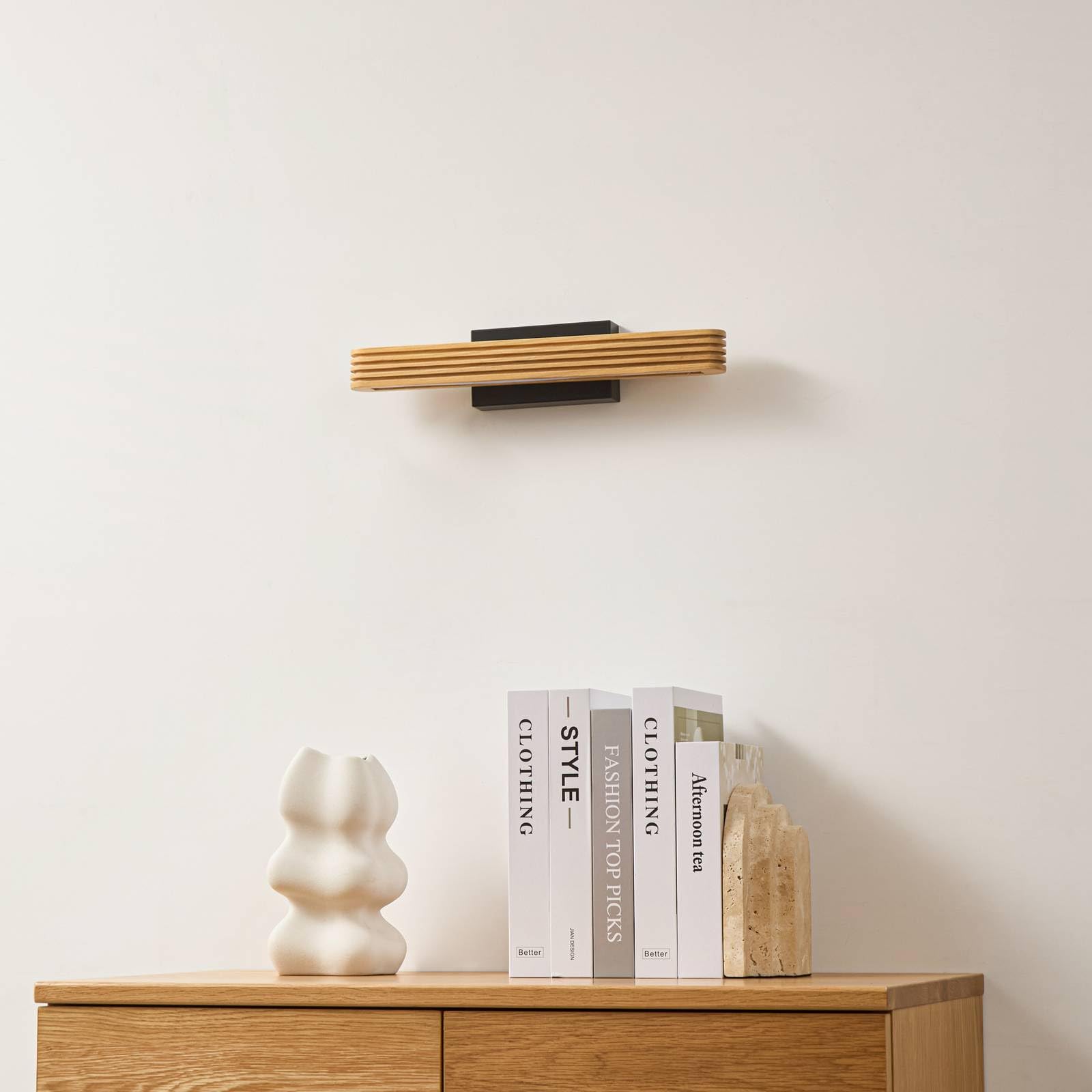 Lucande LED Wandleuchte, Wandlampe Innen Lieske (Modern) aus Holz (1 flammig) - Wandleuchten Wandstrahler Wandbeleuchtung Schlafzimmer/Wohnzimmer Wohnzimmerleuchte
