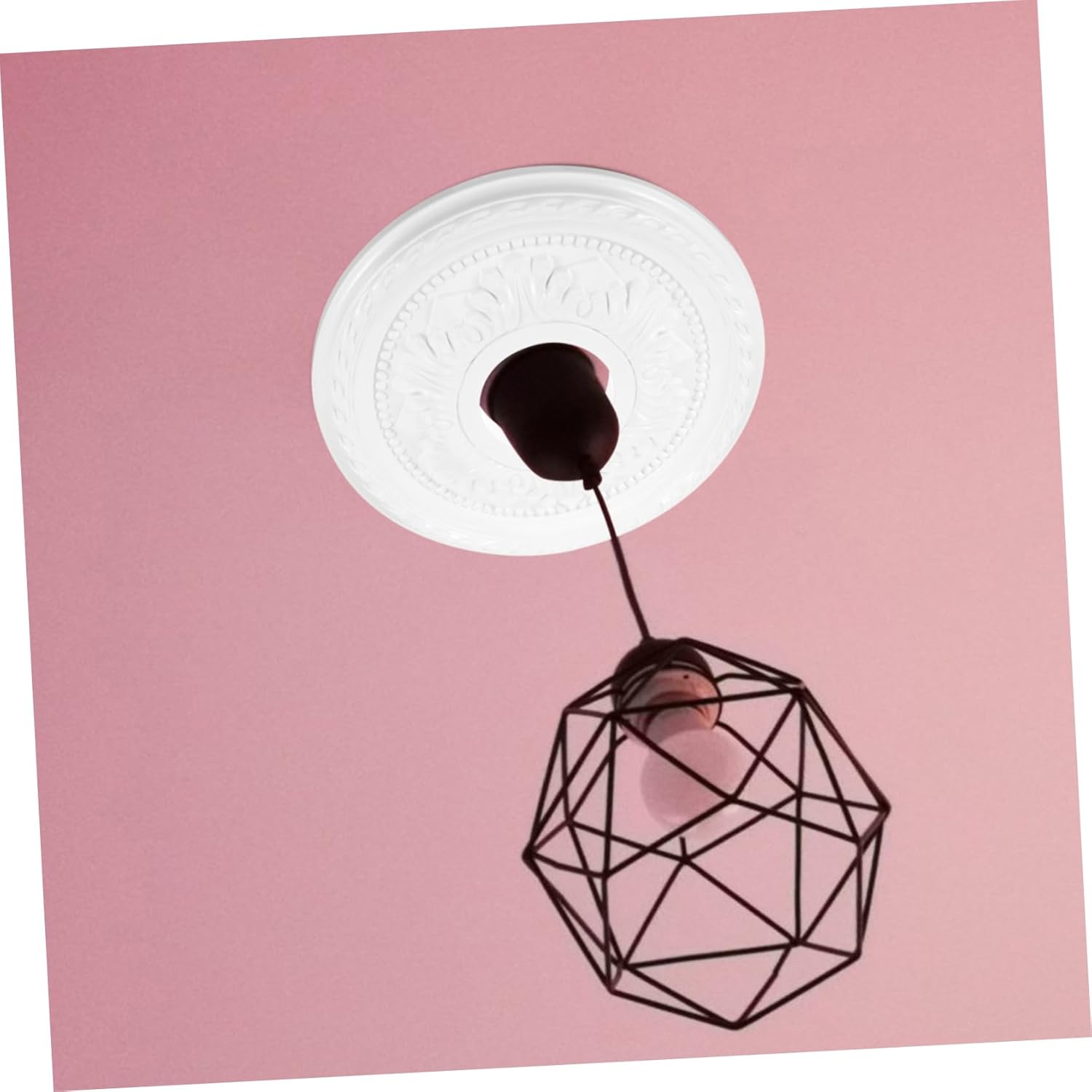 CHILDWEET Pu Ceiling Medallion Ring for Chandeliers Decorative Ceiling Fan Medallion French Style Home Lighting and Elegant Accessory