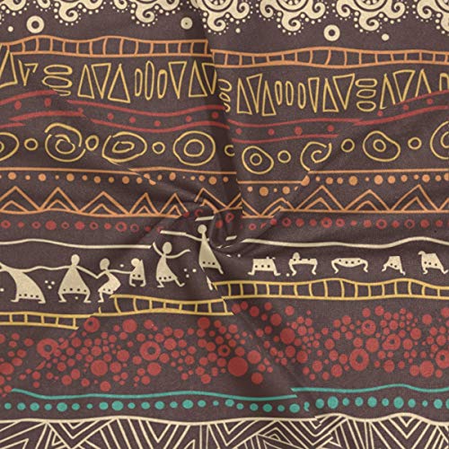 Face Mask Bandana Balaclava Neck Gaiter for Women Men, Brown African Pattern Face Sun Dust Mask Magic Scarf Headwear for Running Fishing Outdoor3