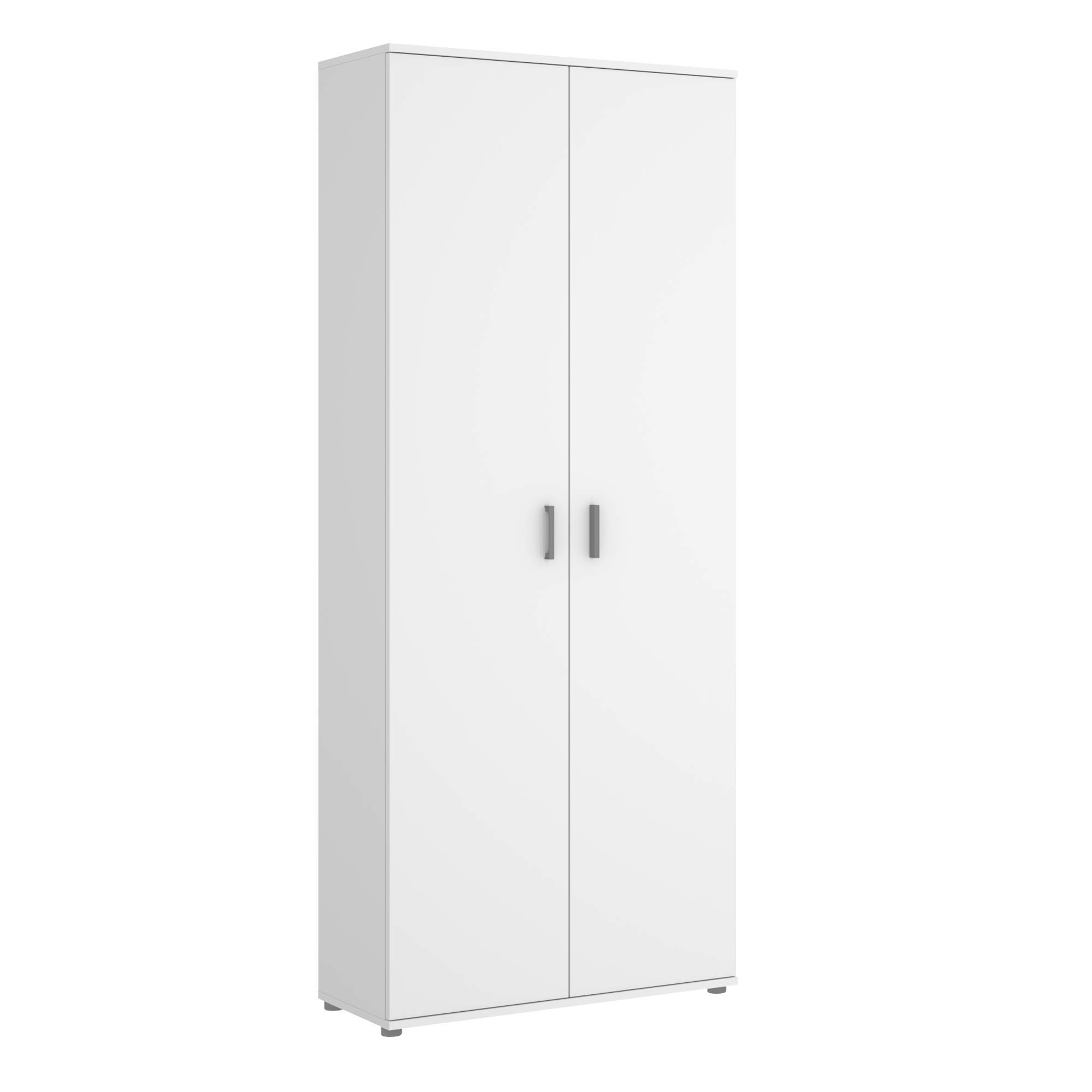 DEKIT GRUPO RIMOBEL Armario Multiusos 2 Puertas escobero, Madera de ingeniería, Blanco, 78x190x35cm