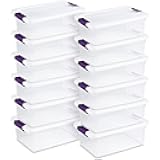 12-Pack 15 Quart ClearView Latch Box, Stackable Organizer Bins with Latching Lids - Clear Plastic Organization Containers for Closet, Bedroom, Shelving Units and Everyday Home Storage