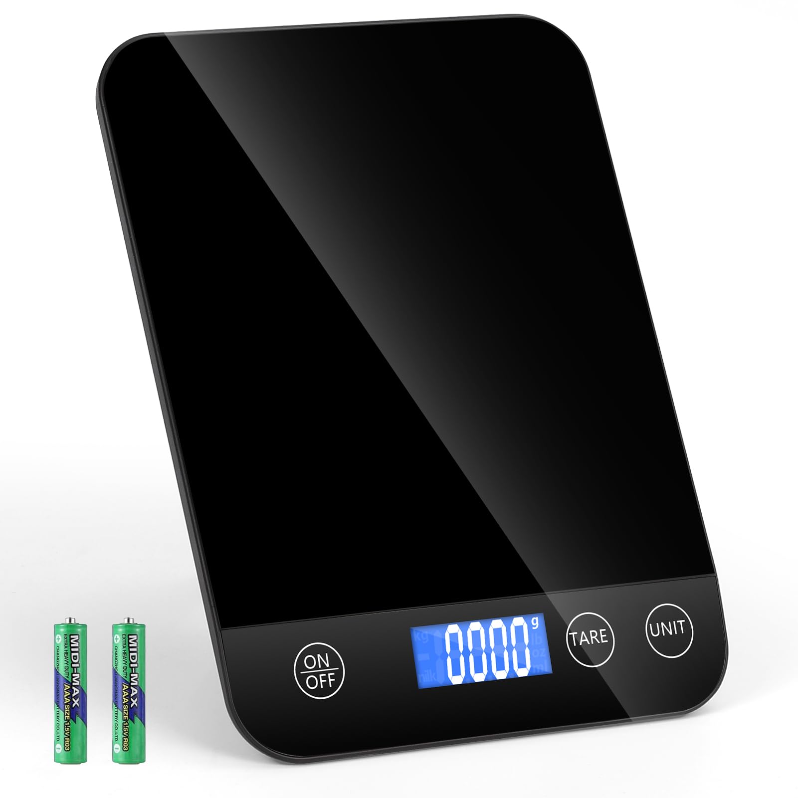 Gaethra Küchenwaage Digital, 15 kg Hochpräzise 1g/0.1oz Elektronik Küchenwaage, Professionell mit Harter Funktion Lebensmittelwaage, Feinwaage Küche mit Tara-Funktion, Batterien Enthalten （Food Scale）