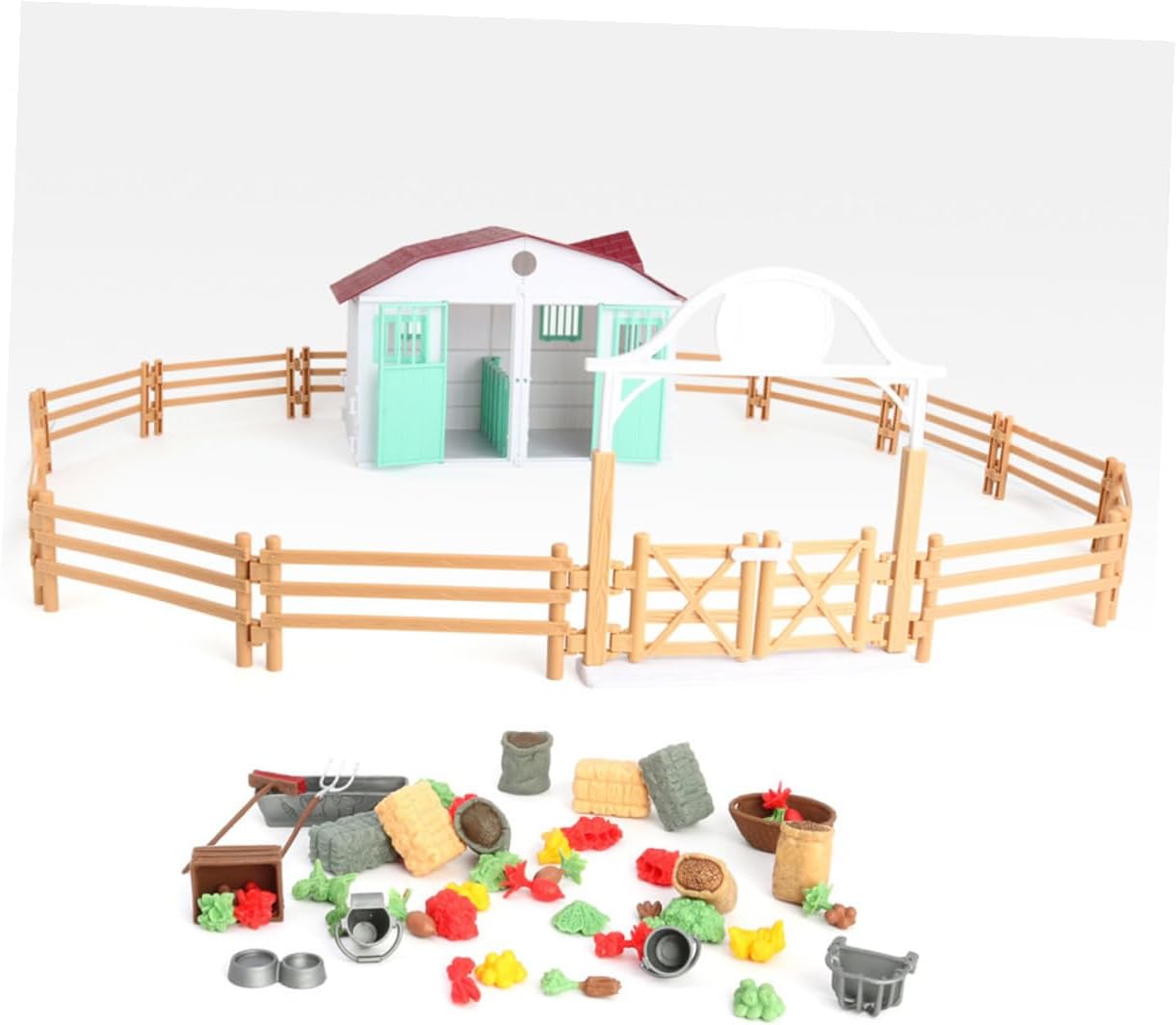 BESPORTBLE DIY Farm House Model for Interactive Role-Playing Scene Layout Prop Creative Educational Playset for Boys Random Color