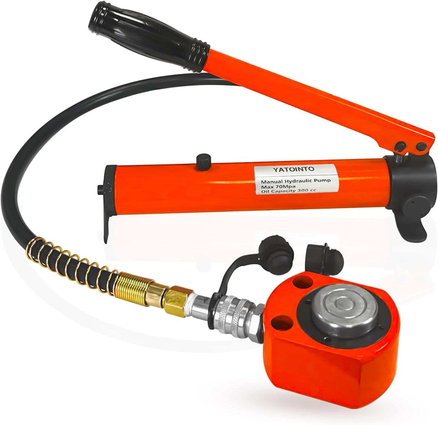 YATOINTO Porta Power Kit, 10 Ton Low Profile Hydraulic Jack with Manual Hydraulic Hand Pump Multi Section Jack, Kit of Porta Power，Mini Hydraulic Lifting Cylinders, Manual Low Profile Jack