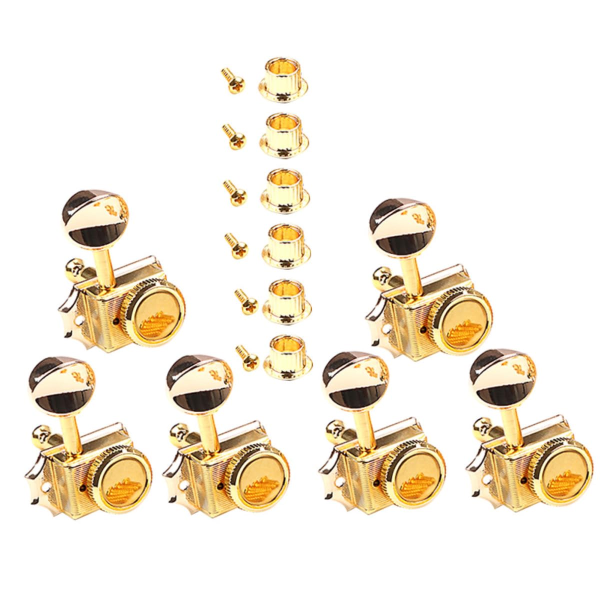 Holibanna 6pcs String Correct Lock String Guitar Electric Guitar Tuner Guitar Tuner Pegs Tuning Pegs Tuners Electric Guitars Tuning Peg Machine Heads Knobs Tuning Key Pegs Golden Metal