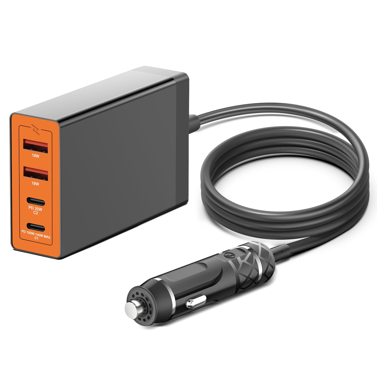 KFD 156W Ladestation 140W USB C Auto Ladegerät Zigarettenanzünder KFZ Netzteil für MacBook Air 13" 15" M4 2025 2024 Pro 16" 14" Surface Book 3 DC 12V-24V Laptop PKW PD3,1 Multi-Port-Laden Car Charger