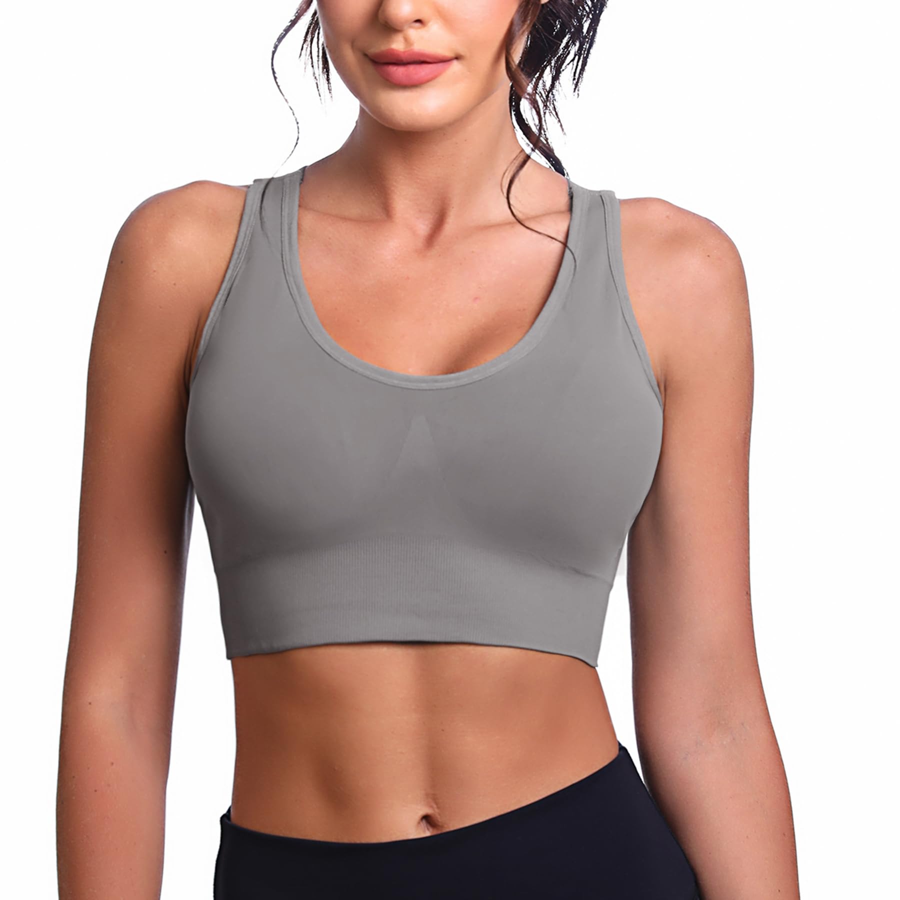 Leversic Reggiseno Sportivo da Donna Reggiseno Yoga Top Fitness Donna Imbottito Senza Ferretto Reggiseni Push Up per Yoga Jogging Gym S-XL