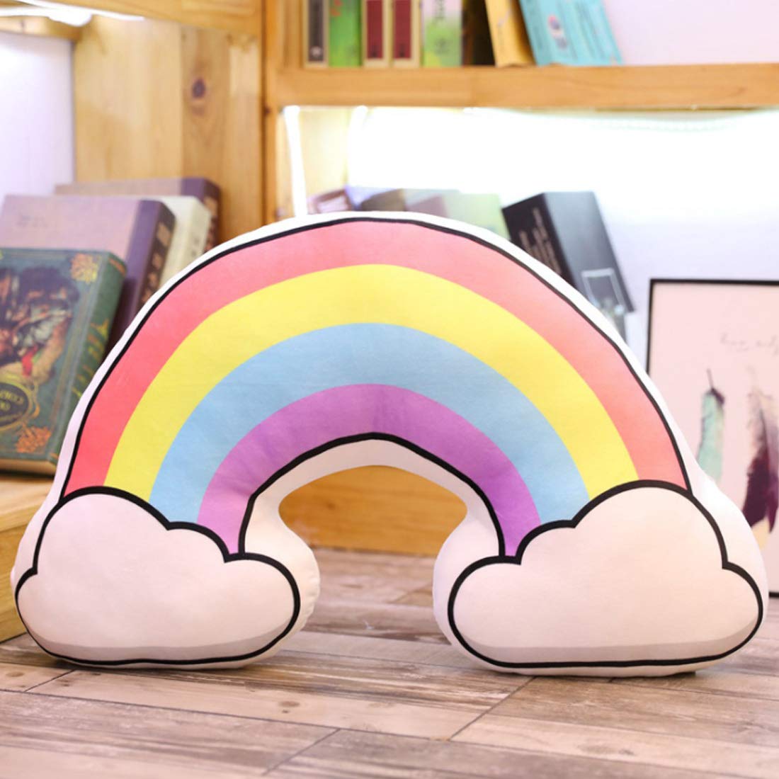Crazyify Rainbow Shape Printed Pillow For Kids| Boys |Girls - Velvet Pillow For Kids | Pillow For Children Room (Size-40Cm), Yellow (B09ZQWG3GY) Amazon Price History, Amazon Price Tracker