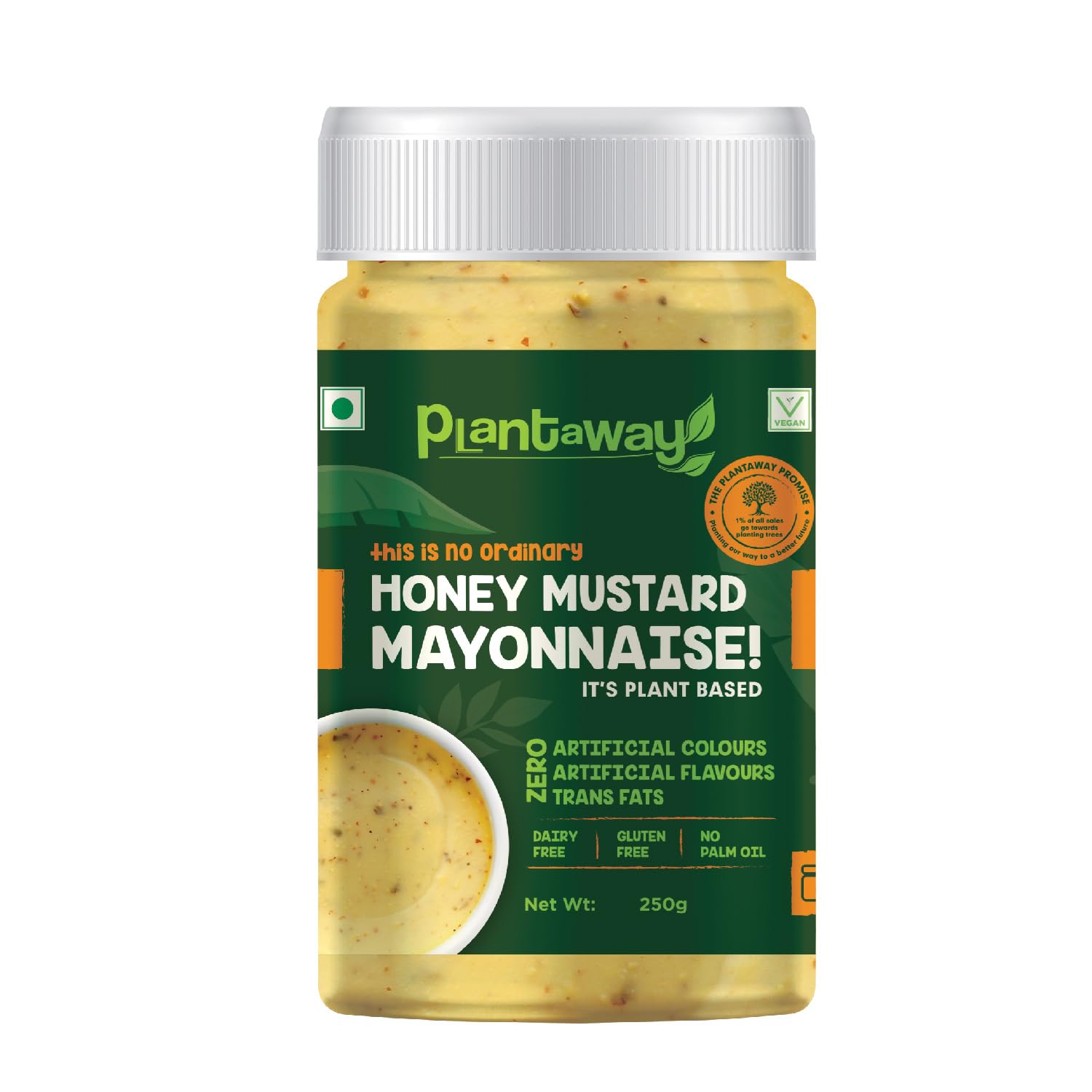 Plantaway Vegan Honey Mustard Plant Based Mayonnaise Dairy & Gluten
