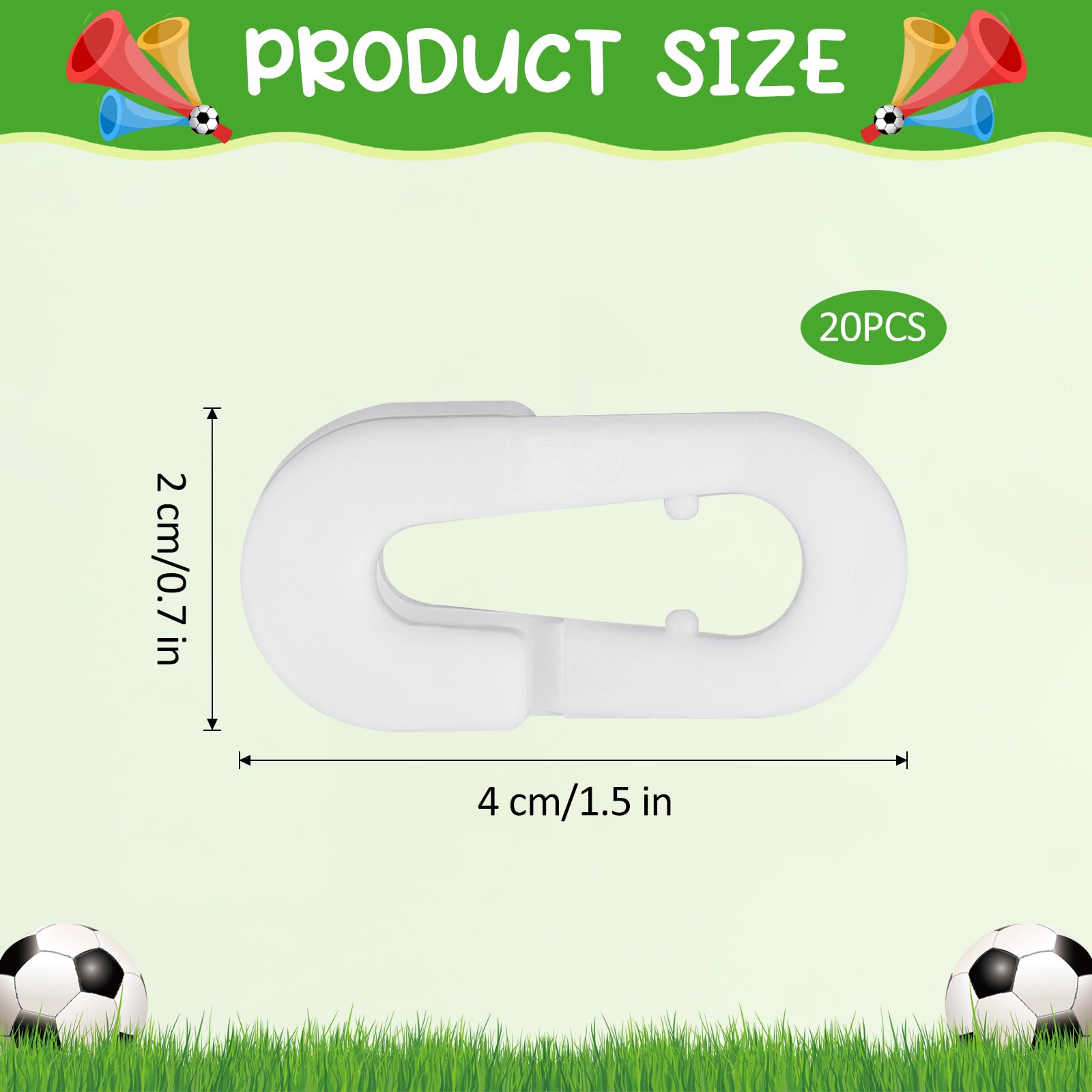 20 Pezzi Bianco Clip Fissaggio Rete Ombreggiante, Clip in Plastica per Tessuto Ombreggiante, Affidabile Clip Speciali con Occhiello, Riciclabile Clip per Reti da Calcio Badminton Tennis Sports